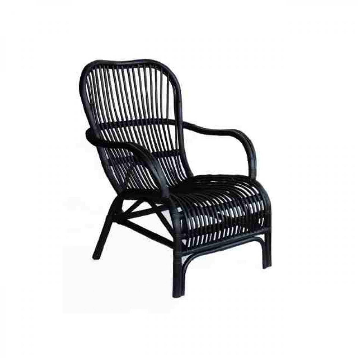 afdrijven Afgrond Voorwaardelijk Van der Leeden stoel Bandung - 67 x 80 x 86 cm - rotan - zwart | Blokker