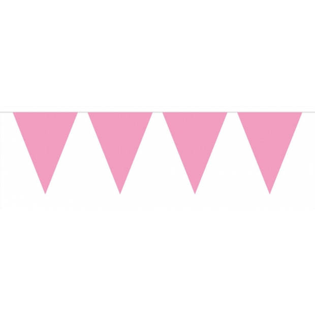Baby roze vlaggenlijn slingers extra groot 10 meter - Vlaggenlijnen