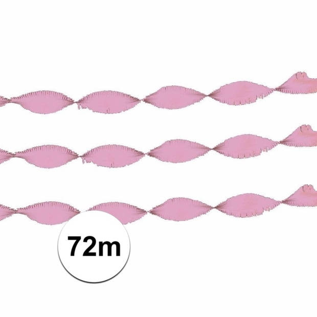 Crepe papier licht roze 24 meter - Feestslingers