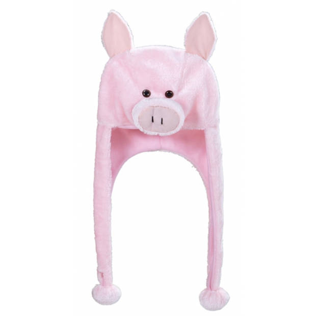 Roze varkens muts voor volwassenen - Verkleedhoofddeksels