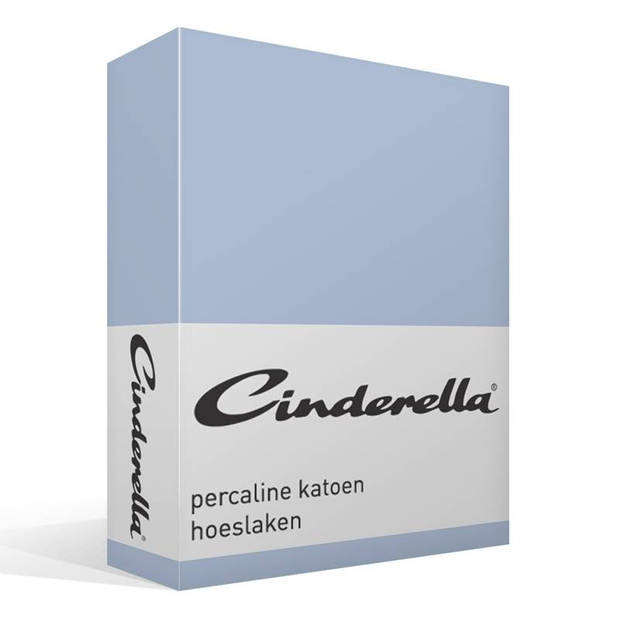 Cinderella basic percaline katoen hoeslaken - 100% percaline katoen - Lits-jumeaux (160x200 cm) - Sapphire
