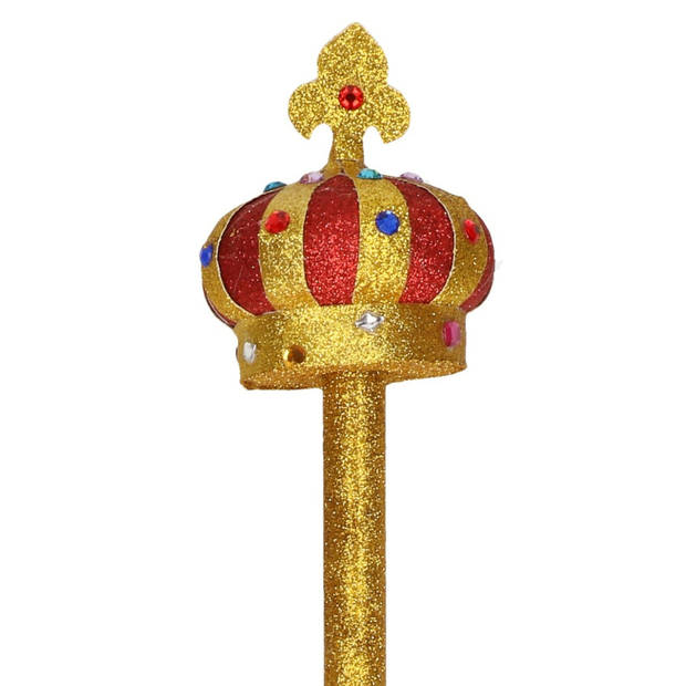 Koninklijke scepter - kunststof - 57 cm - carnaval verkleed feestartikelen - Verkleedattributen