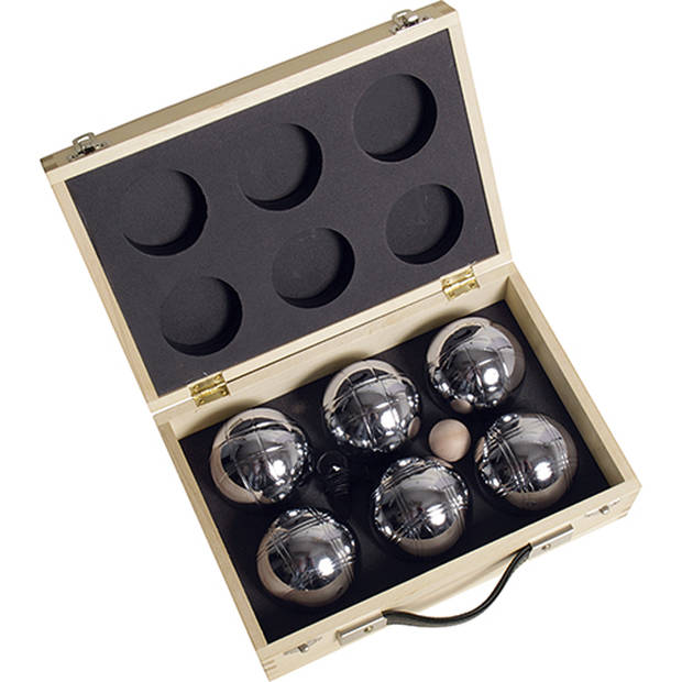 Jeu de Boules set metaal (6st.) in houten doos