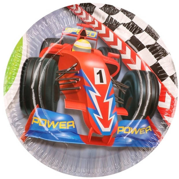 Kinderfeest thema Formule 1 bordjes 6x stuks - Feestbordjes
