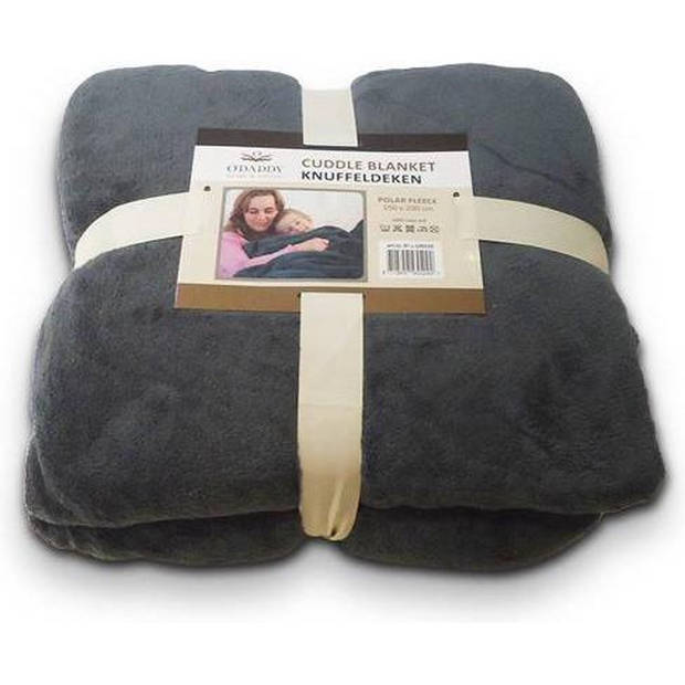 O'DADDY® Fleece deken met mouwen - 150x200 cm - super zacht - grijs