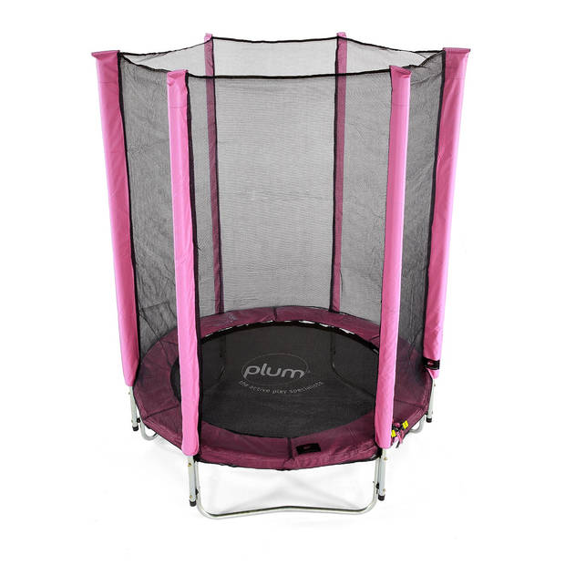 Plum trampoline Junior met veiligheidsnet roze