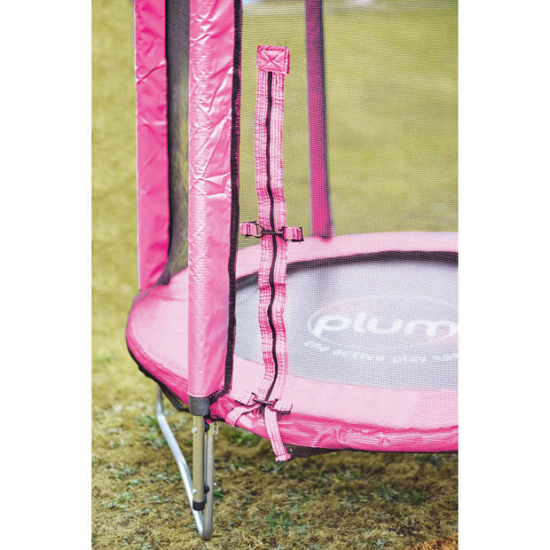 Plum trampoline Junior met veiligheidsnet roze