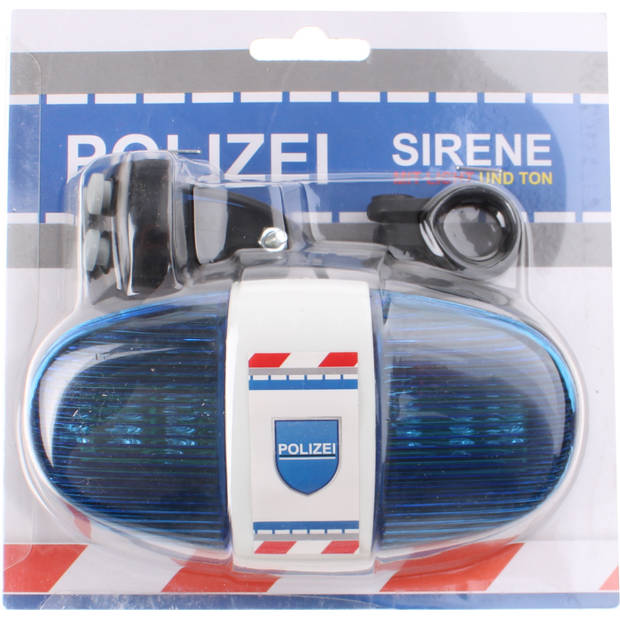 Toi-Toys fietslicht politie met sirene Duits blauw