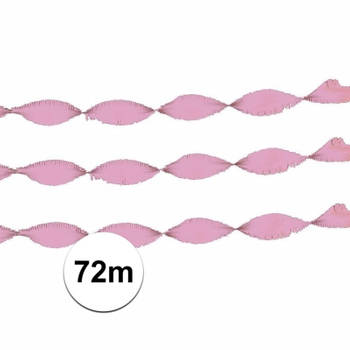 Crepe papier licht roze 24 meter - Feestslingers