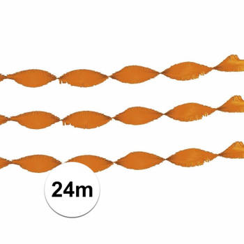 Oranje lange crepe slingers - Feestslingers