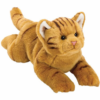 Liggende rode katten/poezen knuffel 33 cm - Knuffel huisdieren