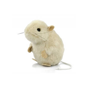 Pluche knuffel muis wit 13 cm - Knuffel huisdieren