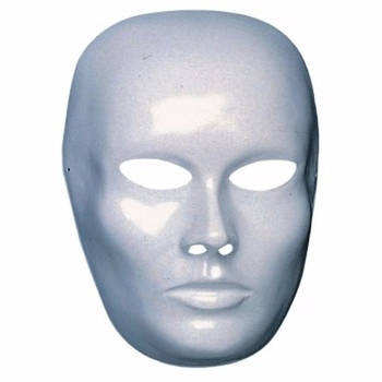 3 witte heren gezicht maskers - Verkleedmaskers
