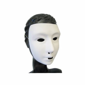 Grimeer maskers wit 6 stuks - Verkleedmaskers