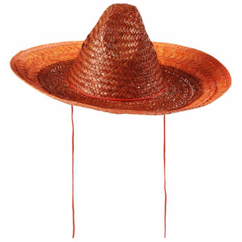 Oranje carnaval verkleed sombrero hoed 48 cm - Verkleedhoofddeksels