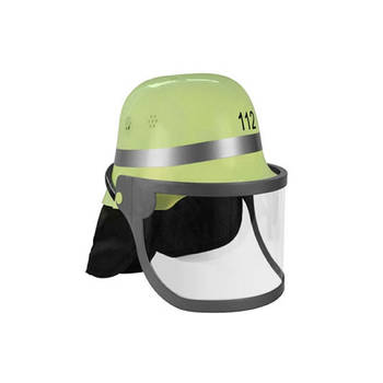 Funny Fashion brandweer verkleed helm volwassenen - groen - verkleedkleding accessoires - Duits - Verkleedhoofddeksels