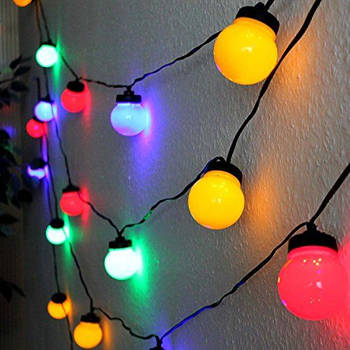 Party lighting feestverlichting met 20 gekleurde led lampen (12,50m)