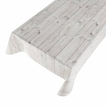 Buiten tafelkleed/tafelzeil hout grijs 140 x 245 cm - Tafelzeilen