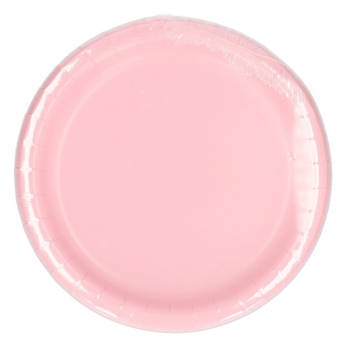 32x pastel roze wegwerp bordjes van karton 23 cm - Feestbordjes