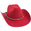 Cowboyhoed voor volwassenen - rood - Carnaval verkleed - Western - sheriff - cowboy - Verkleedhoofddeksels