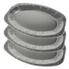 Aluminium BBQ/verjaardag serveerschalen - zilver - 3x - 43 x 28 cm - Snack en tapasschalen