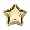 18x Gouden wegwerp borden ster van karton - Feestbordjes