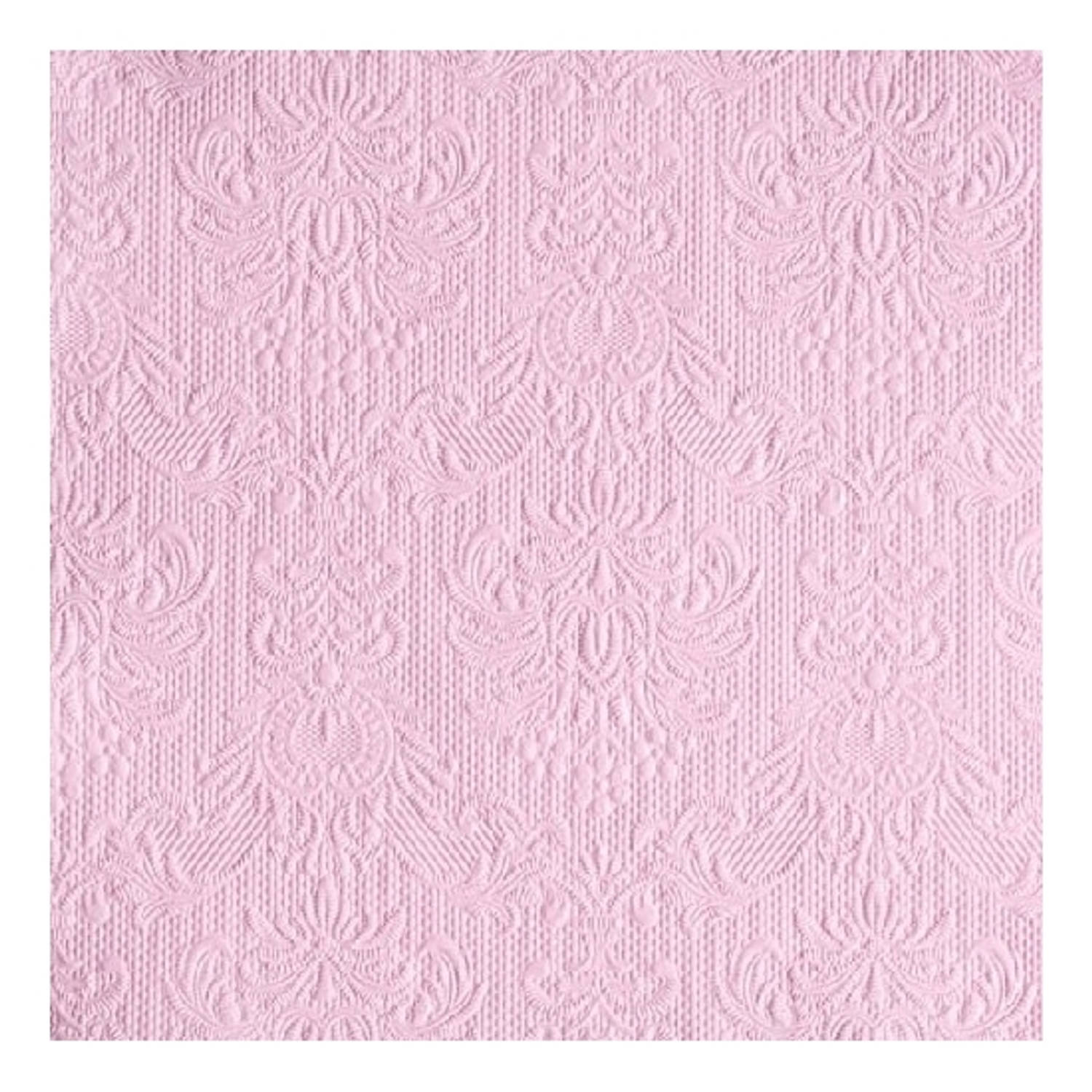 Luxe servetten barok patroon roze 3-laags 15 stuks