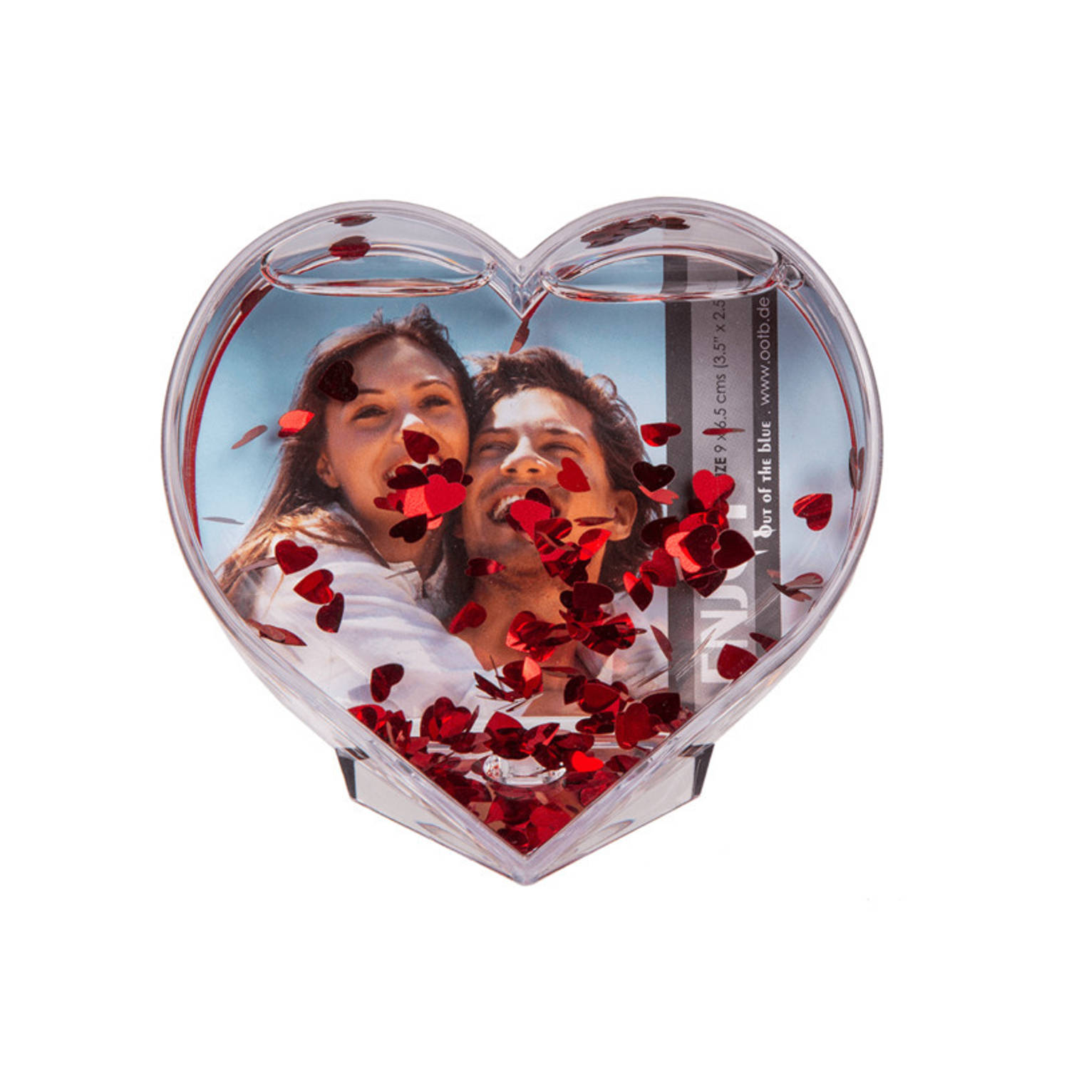 Hartvormige 3d fotolijst met hartjes confetti
