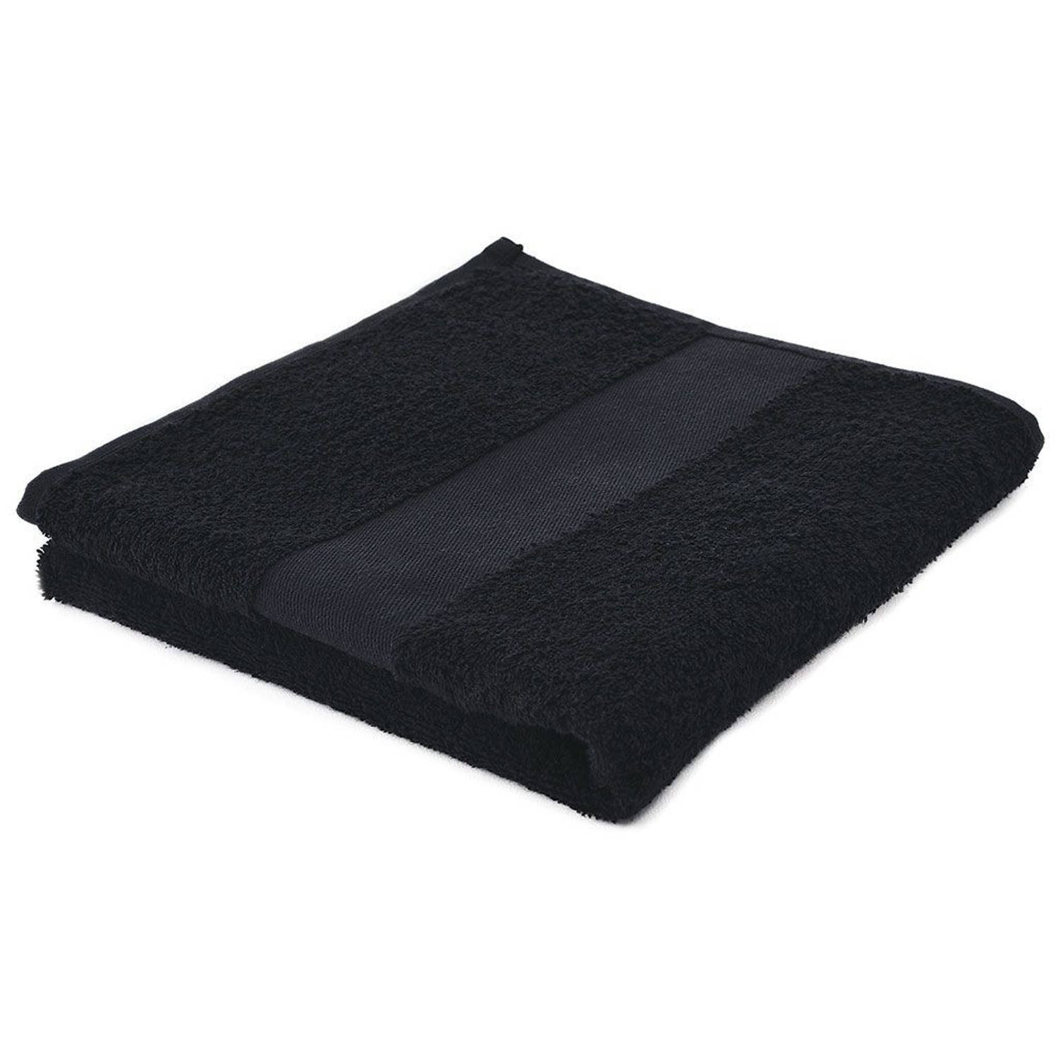 Arowell badhanddoek badlaken 100 x 50 cm 500 gram zwart 10 stuks
