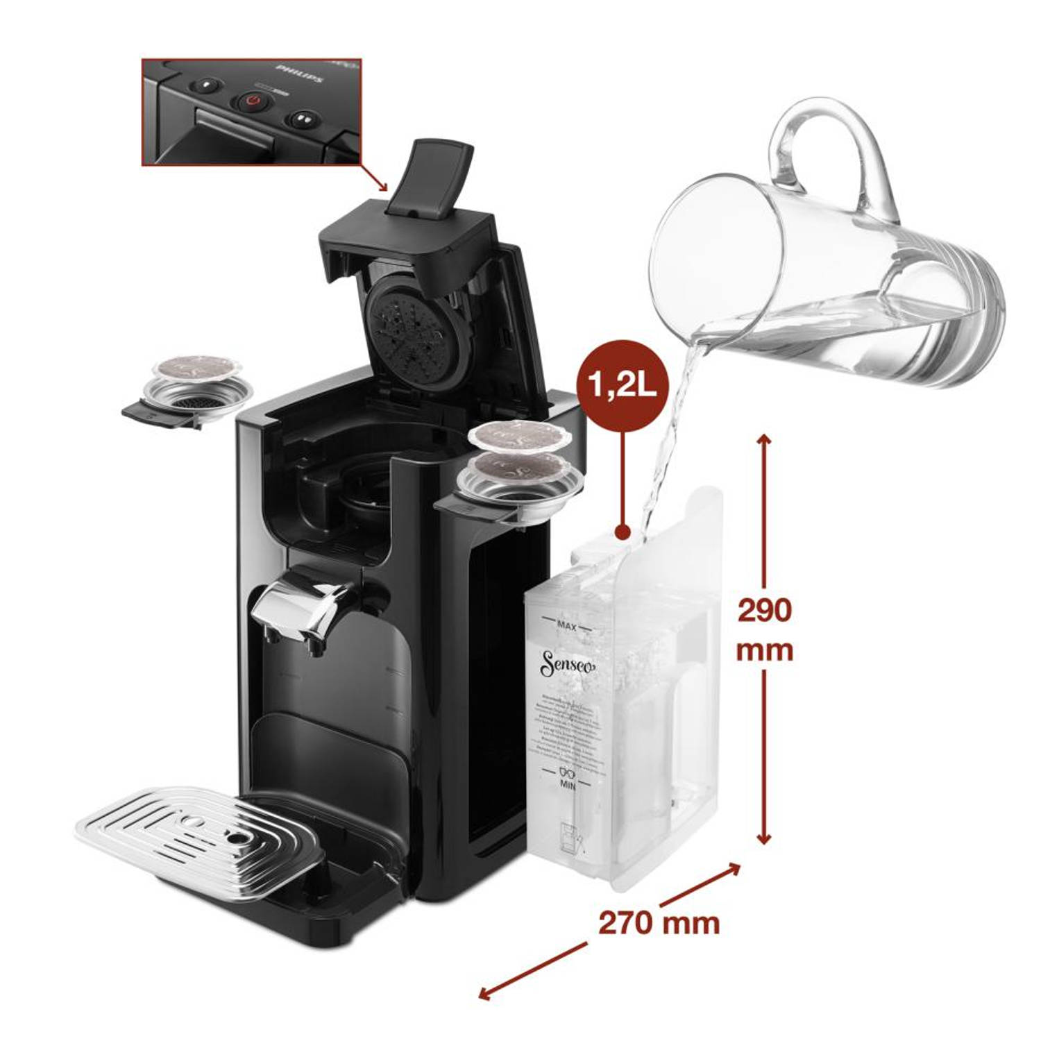 Dusver Eigenlijk Snikken Philips SENSEO® Quadrante koffiepadmachine HD7865/80 - rood | Blokker