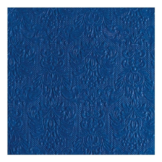 15 stuks servetten blauw met decoratie 3-laags - Feestservetten