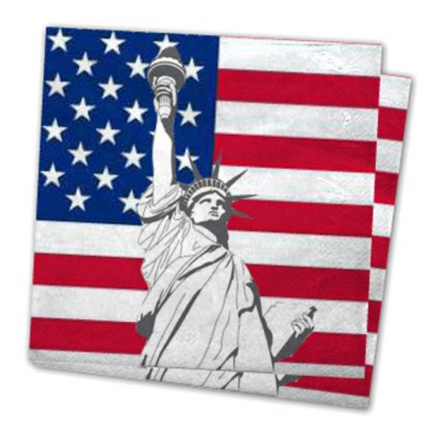40x USA/Amerika papieren servetten - Feestservetten