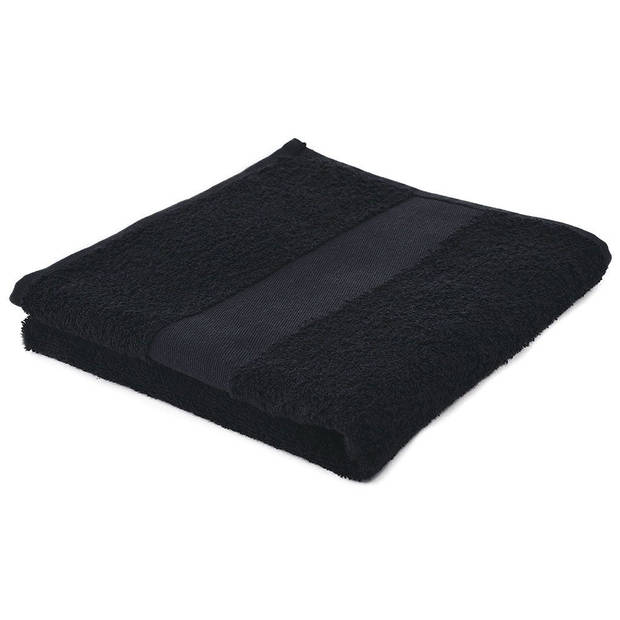 Arowell badhanddoek badlaken 100 x 50 cm - 500 gram - zwart - 3 stuks