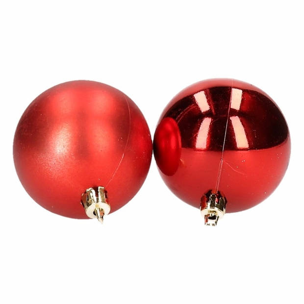 Rode kerstballen 56 stuks 6 cm - Kerstbal
