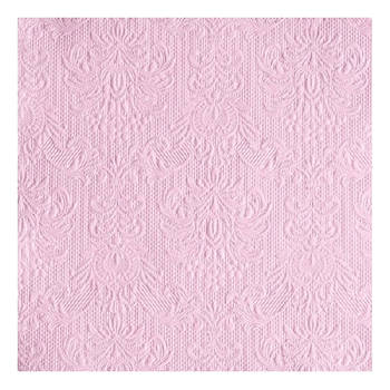 15 stuks servetten roze met decoratie 3-laags - Feestservetten
