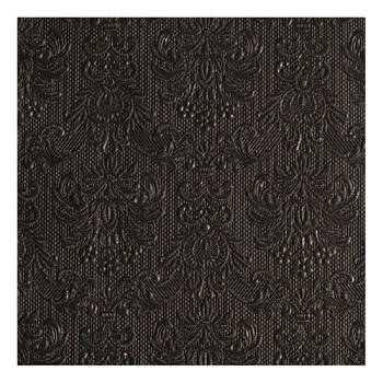 45x stuks servetten zwart met decoratie 3-laags - Feestservetten