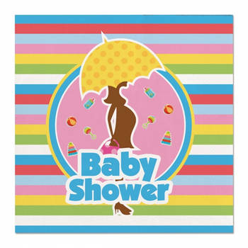 20x Babyshower feest servetten gekleurd 25 x 25 cm kinderverjaardag - Feestservetten