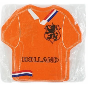 Oranje servetten in voetbal shirtjes vorm - Feestservetten