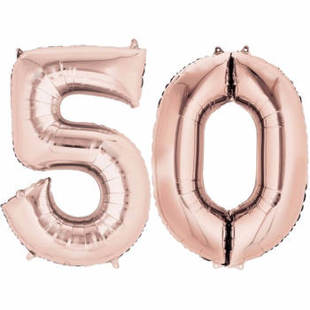 Rose gouden ballon 50 jaar - Ballonnen