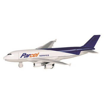 Speelgoed vracht vliegtuig wit/blauw 19 cm - Speelgoed vliegtuigen
