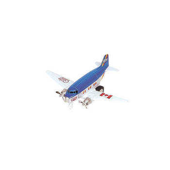 Dubbele propeller vliegtuig blauw 12 cm - Speelgoed vliegtuigen
