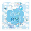 20x Feestdecoratie servetten 25 x 25 cm blauw geboorte jongen print - Feestservetten