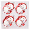 4x Pinguin kerstballen set rood/wit - Kersthangers