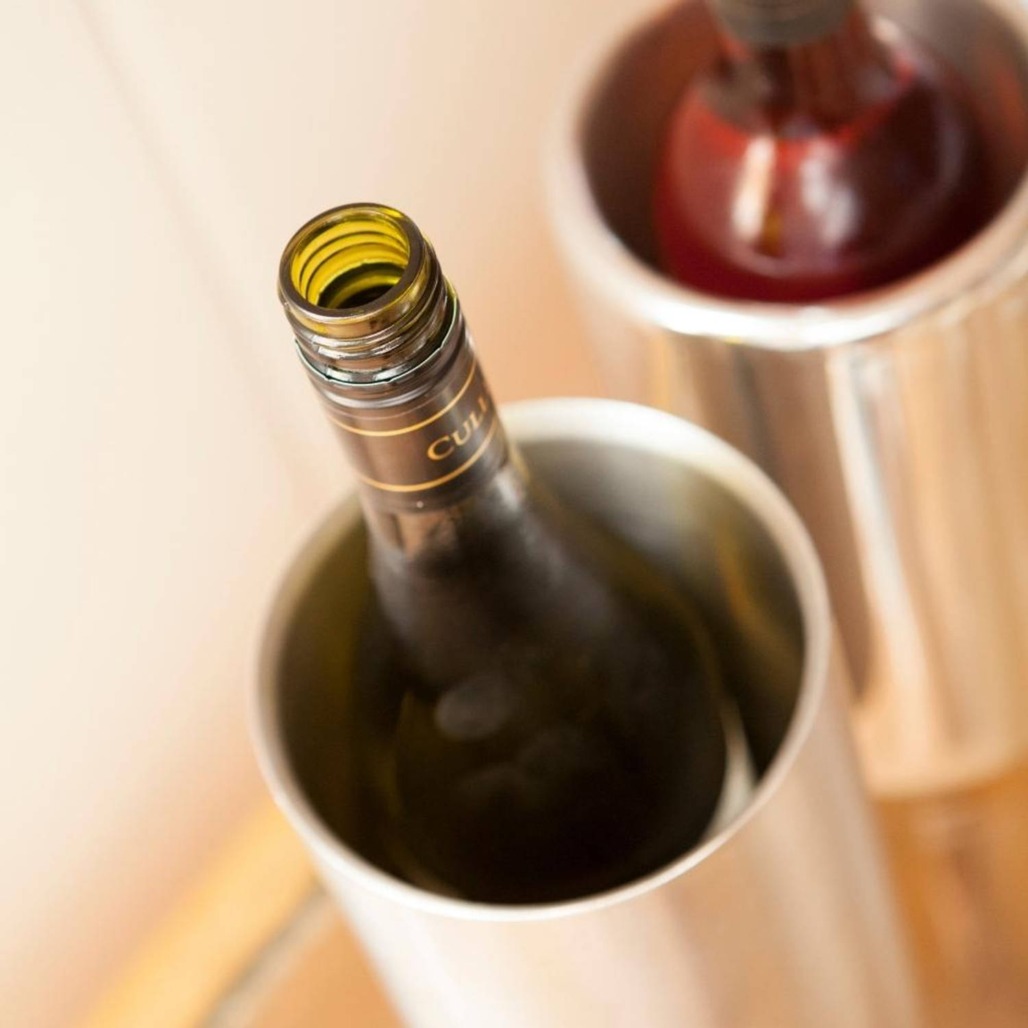 voorraad Zonder Optimistisch wijnkoelers RVS flessenkoeler ijsbak wijn koeler water koeler koud tafelen  wijnkoeler dubbelwandig | Blokker