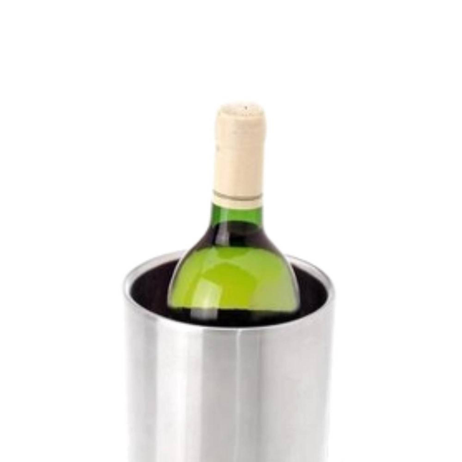 voorraad Zonder Optimistisch wijnkoelers RVS flessenkoeler ijsbak wijn koeler water koeler koud tafelen  wijnkoeler dubbelwandig | Blokker
