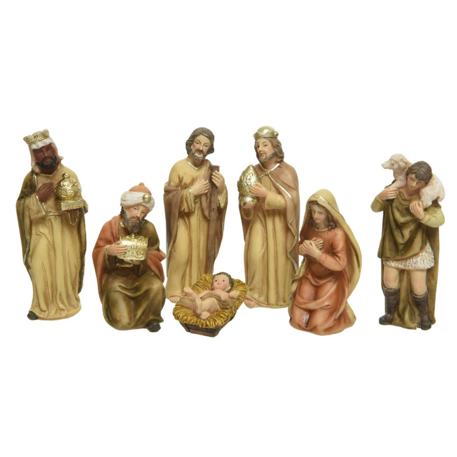 7 kerststal figuren van polystone kerststalletje figuurtjes