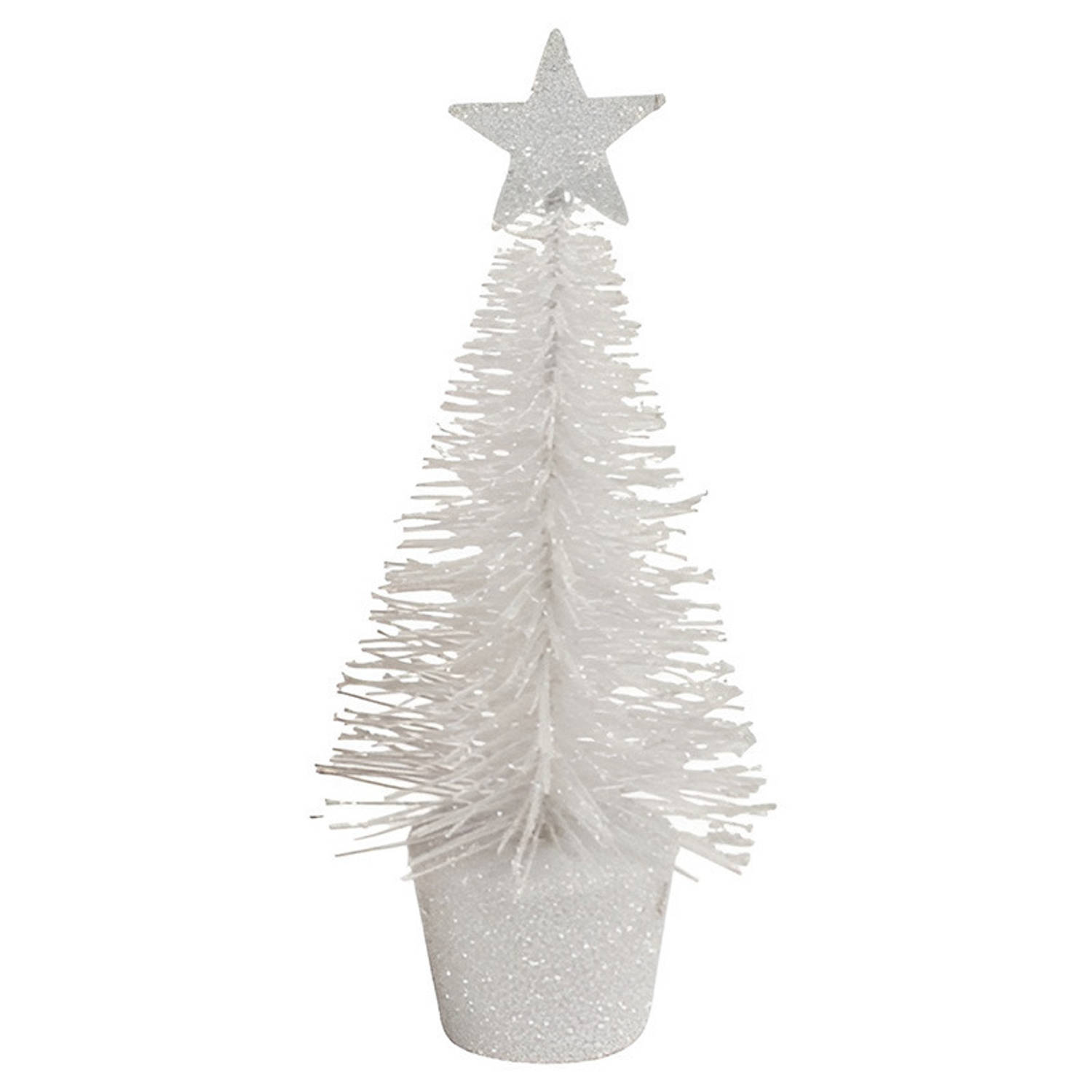 Glitter mini kerstboompje wit