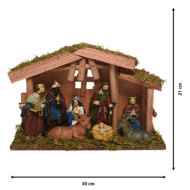 Kerststal met 8 figuren 30 cm - Kerststallen