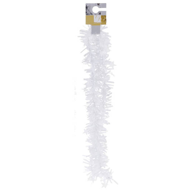Witte folieslinger grof 180 cm - Kerstslingers