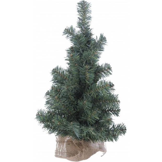 Kleine kerstboom met jute zak 60 cm